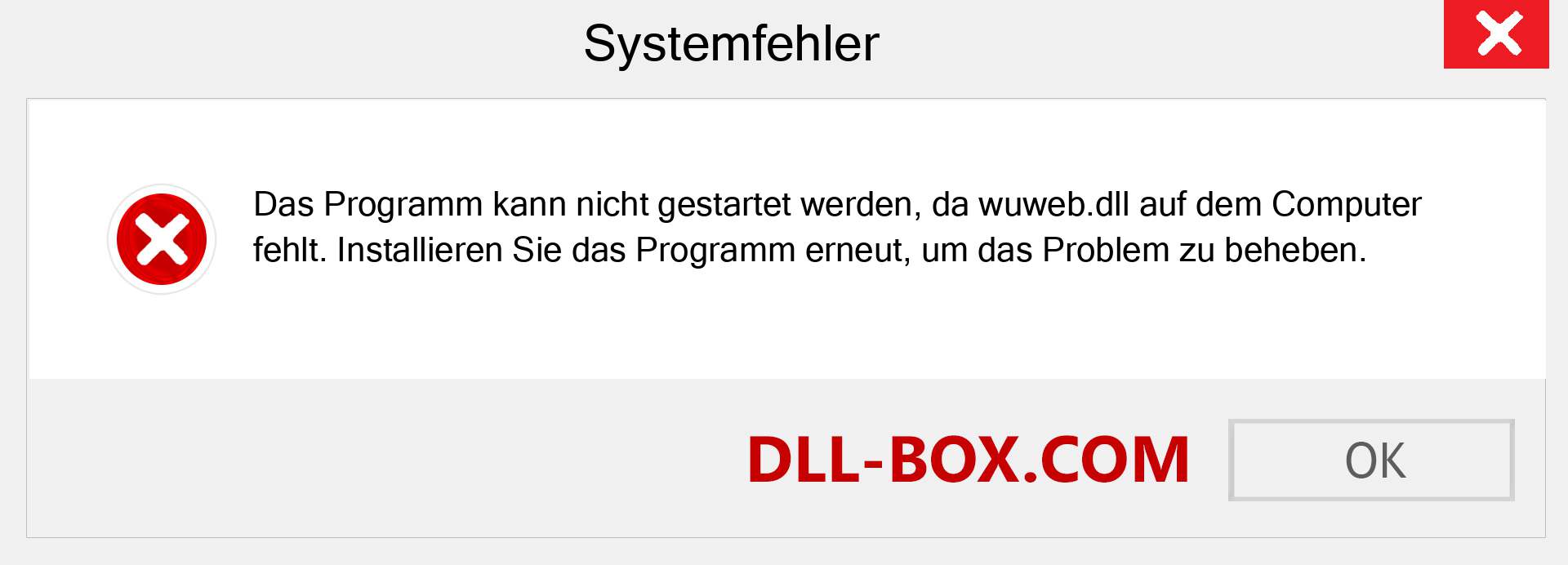 wuweb.dll-Datei fehlt?. Download für Windows 7, 8, 10 - Fix wuweb dll Missing Error unter Windows, Fotos, Bildern