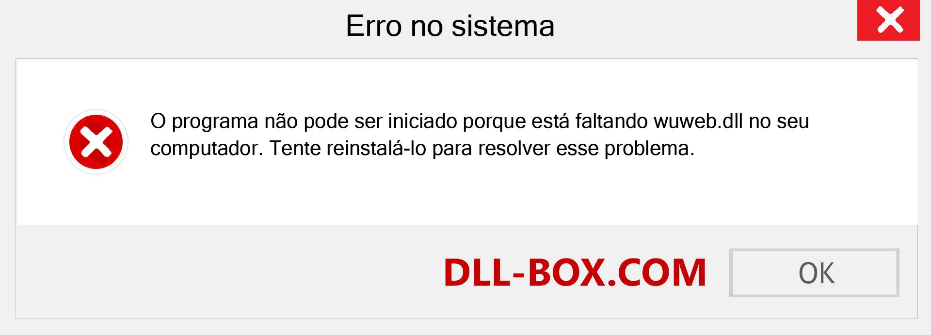 Arquivo wuweb.dll ausente ?. Download para Windows 7, 8, 10 - Correção de erro ausente wuweb dll no Windows, fotos, imagens